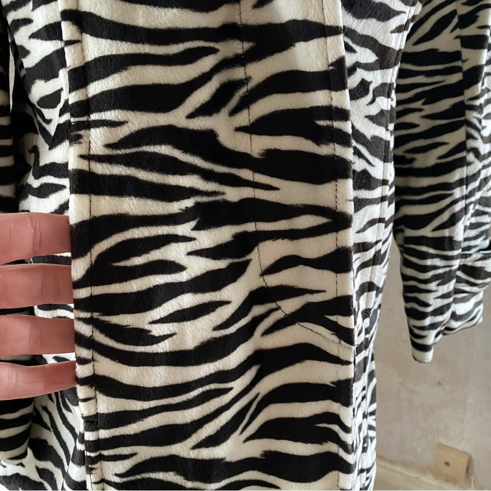 Vintage Zebra Animal Print Coat Jacket 1980s - Picture 4 of 8